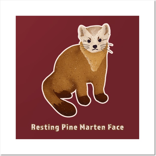 Resting Pine Marten Face Wall Art by Annelie